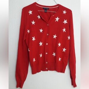 Tommy Hilfiger Red Stars Cardigan Small S Sweater